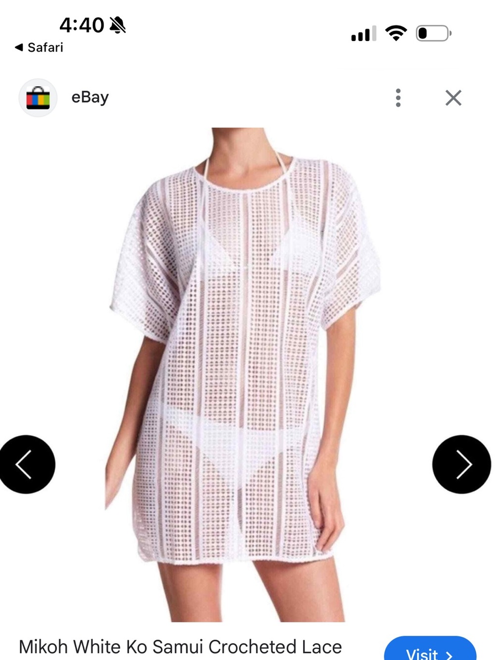 Mikoh White Crochet Mesh Swim Cover-Up Tunic
